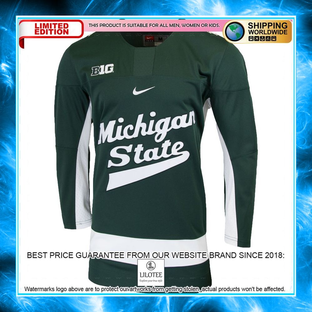 michigan state spartans replica college green hockey jersey 2 414