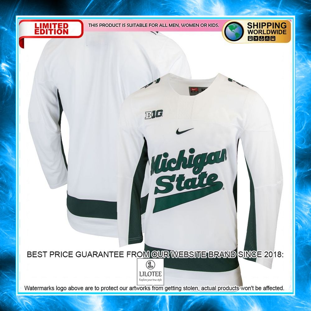 michigan state spartans replica college white hockey jersey 1 535