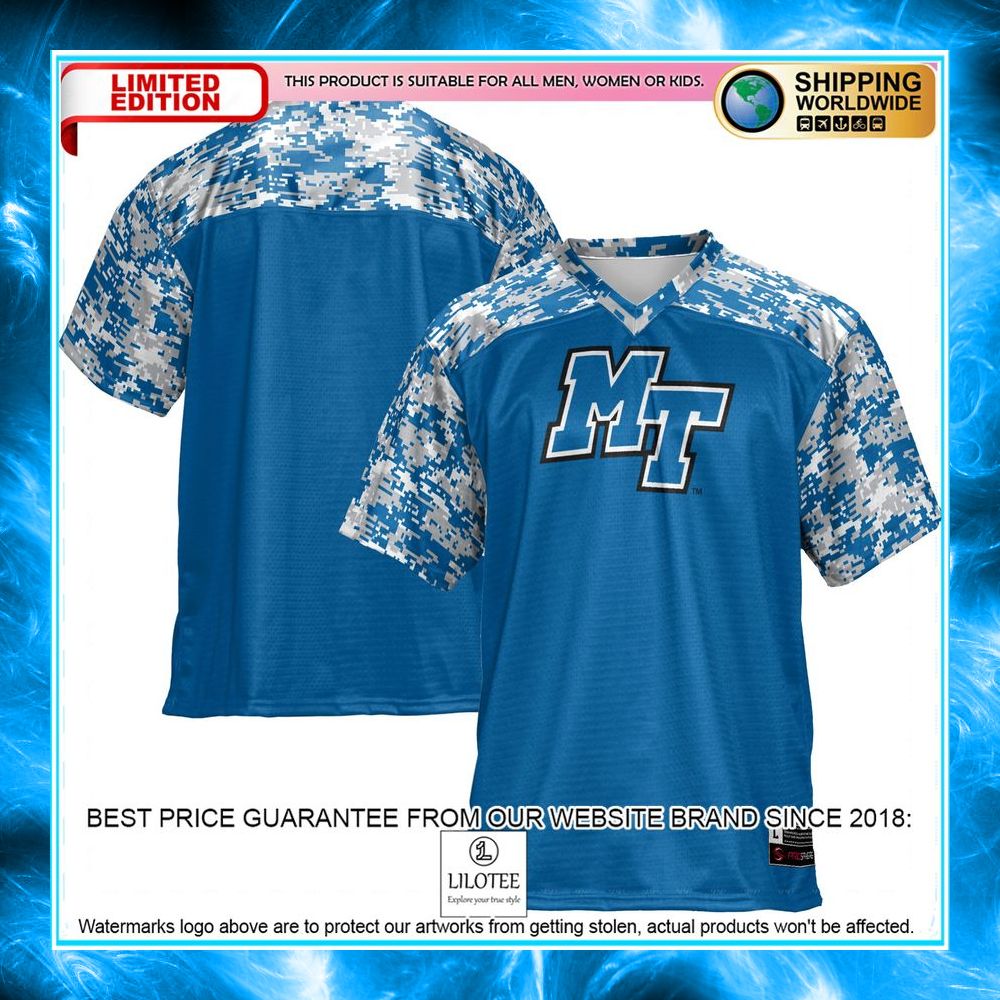 middle tennessee state blue raiders royal football jersey 1 712