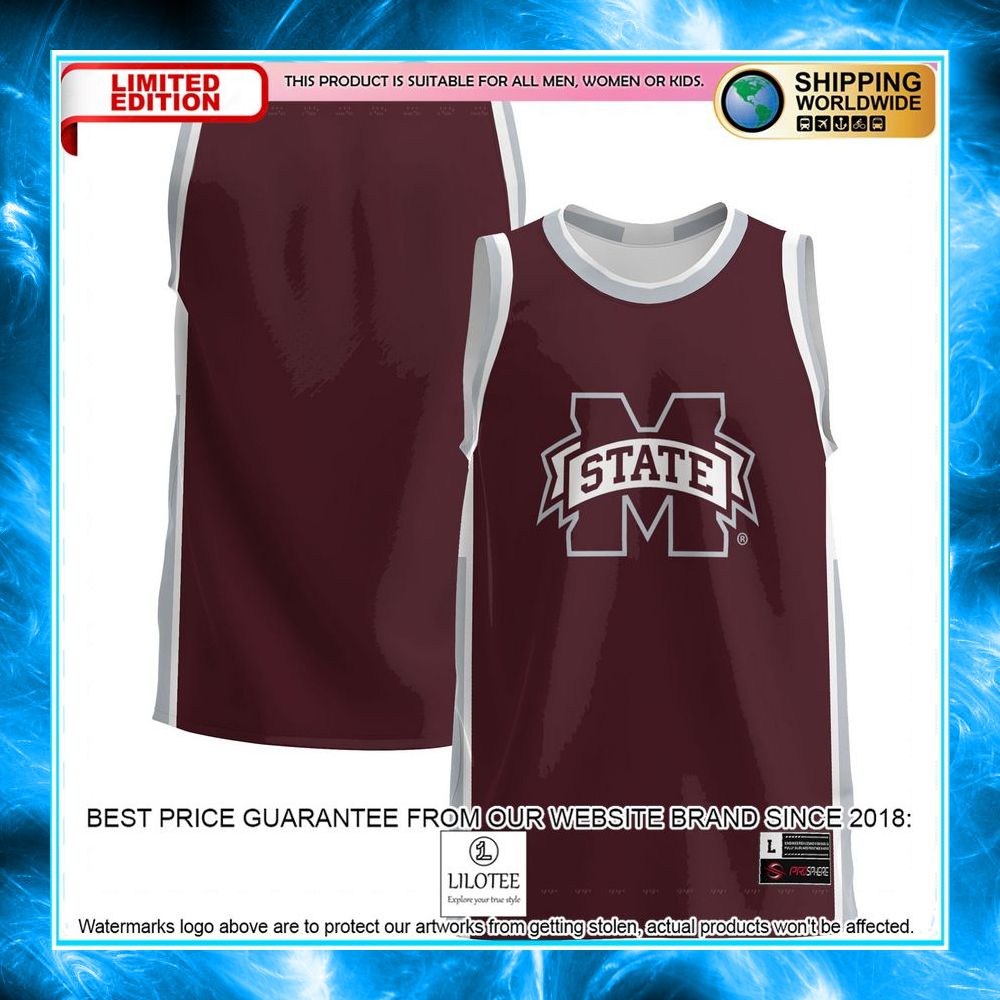 mississippi state bulldogs maroon basketball jersey 1 643