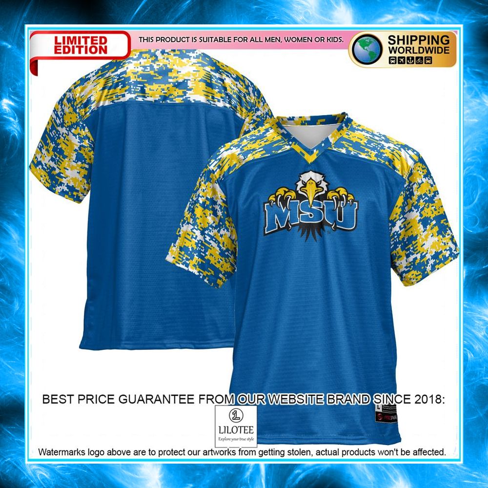 morehead state eagles blue football jersey 1 85