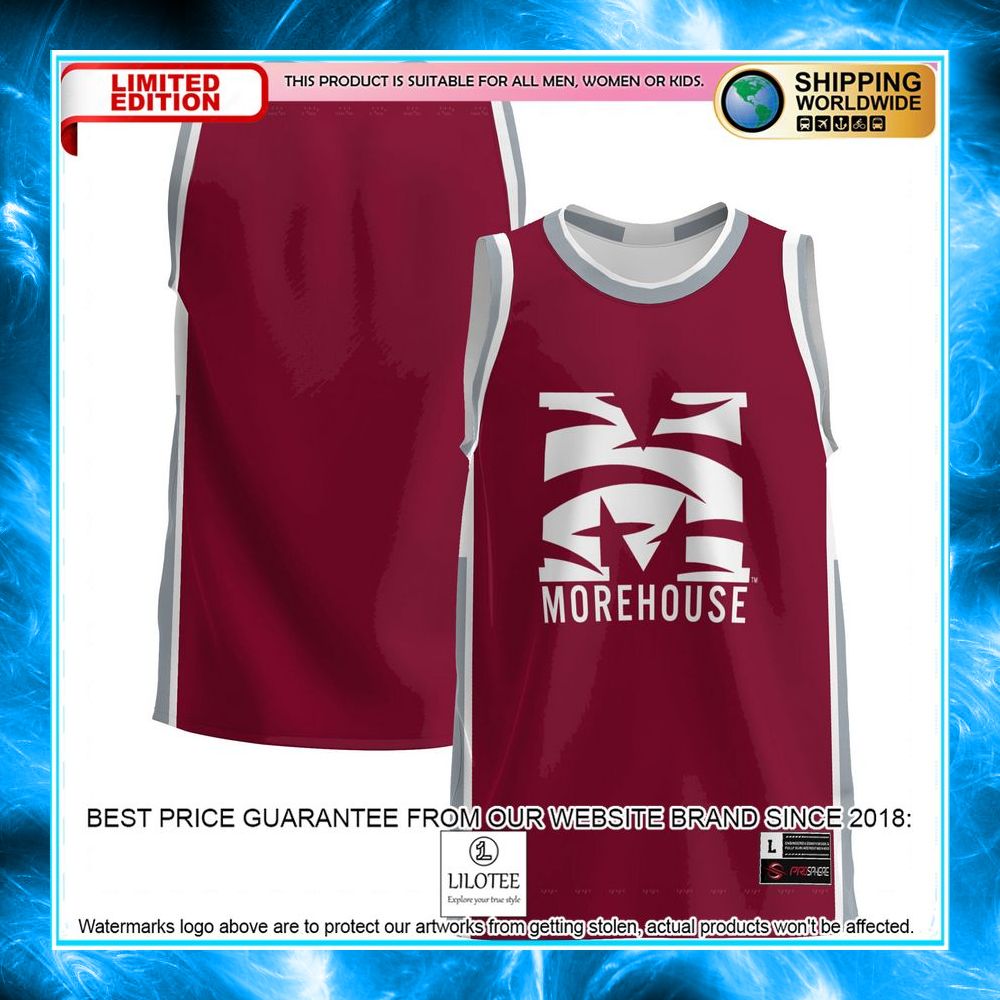 morehouse maroon tigers maroon basketball jersey 1 444