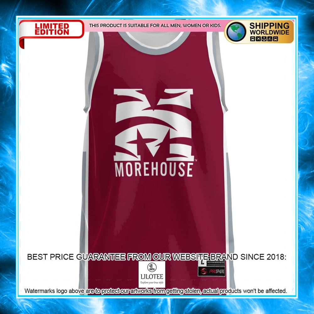 morehouse maroon tigers maroon basketball jersey 2 366