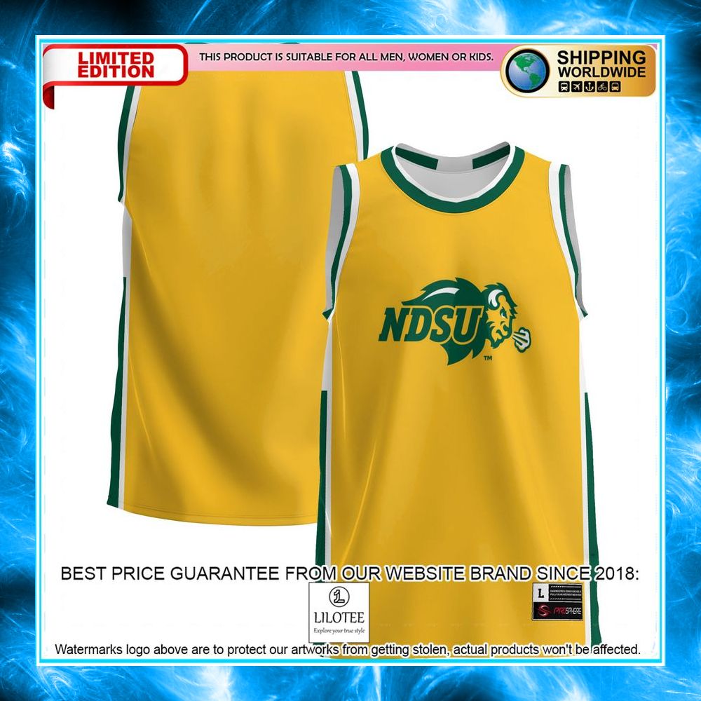 ndsu bison yellow basketball jersey 1 89