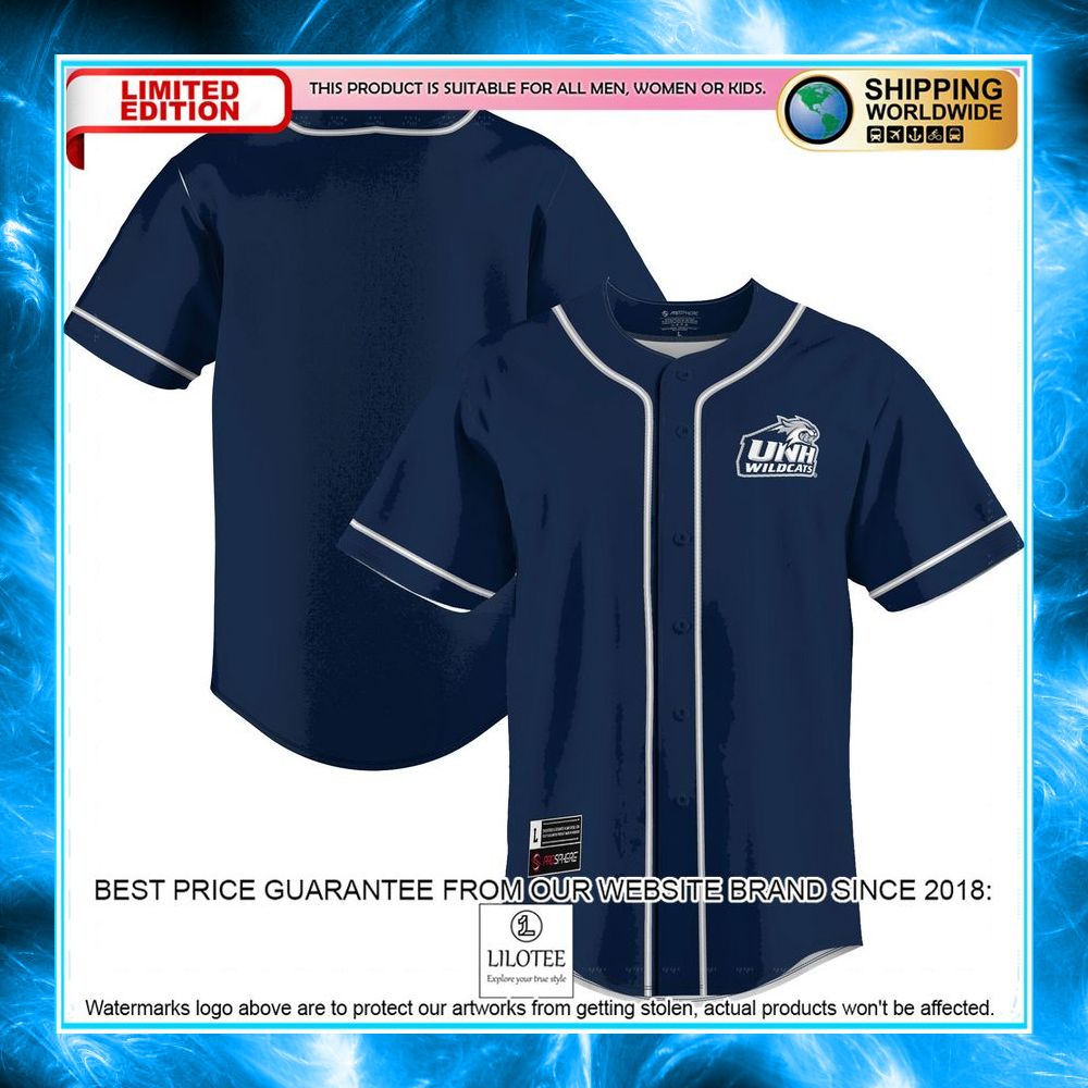 new hampshire wildcats navy baseball jersey 1 832