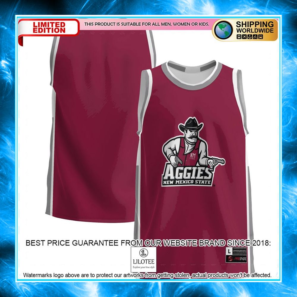 new mexico state aggies crimson basketball jersey 1 677
