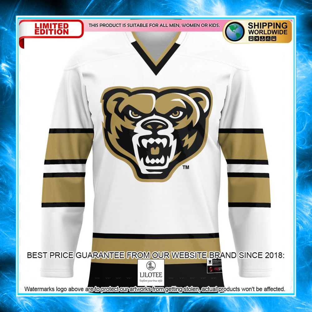 oakland golden grizzlies white hockey jersey 2 774