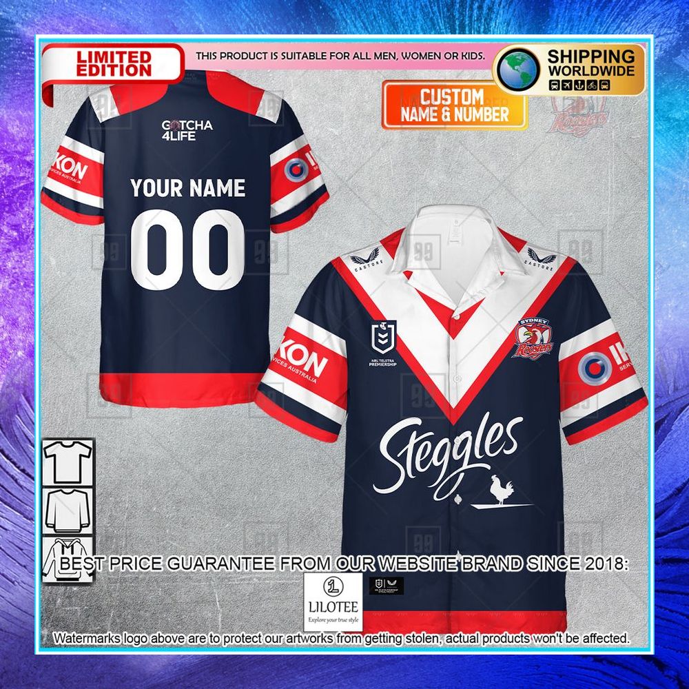 personalized nrl sydney roosters jerseys hawaiian shirt 1 830