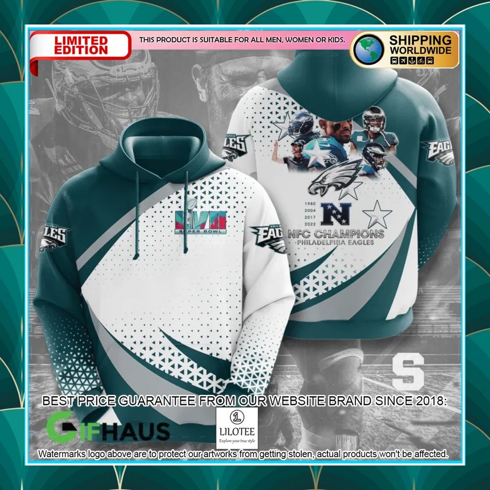 philadelphia eagles 2022 nfc champions super bowl shirt hoodie 2 278