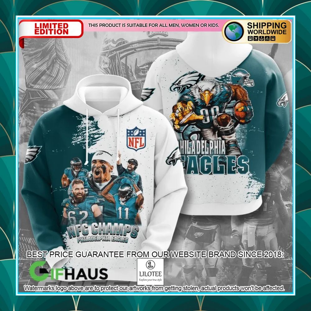 philadelphia eagles nfl 2022 nfc champions shirt hoodie 1 826