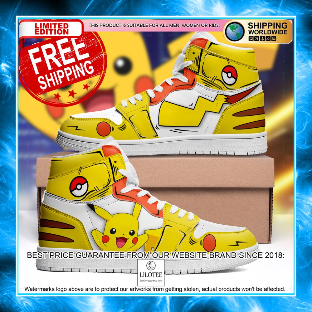 pikachu pokemon air jordan high top shoes 1 514