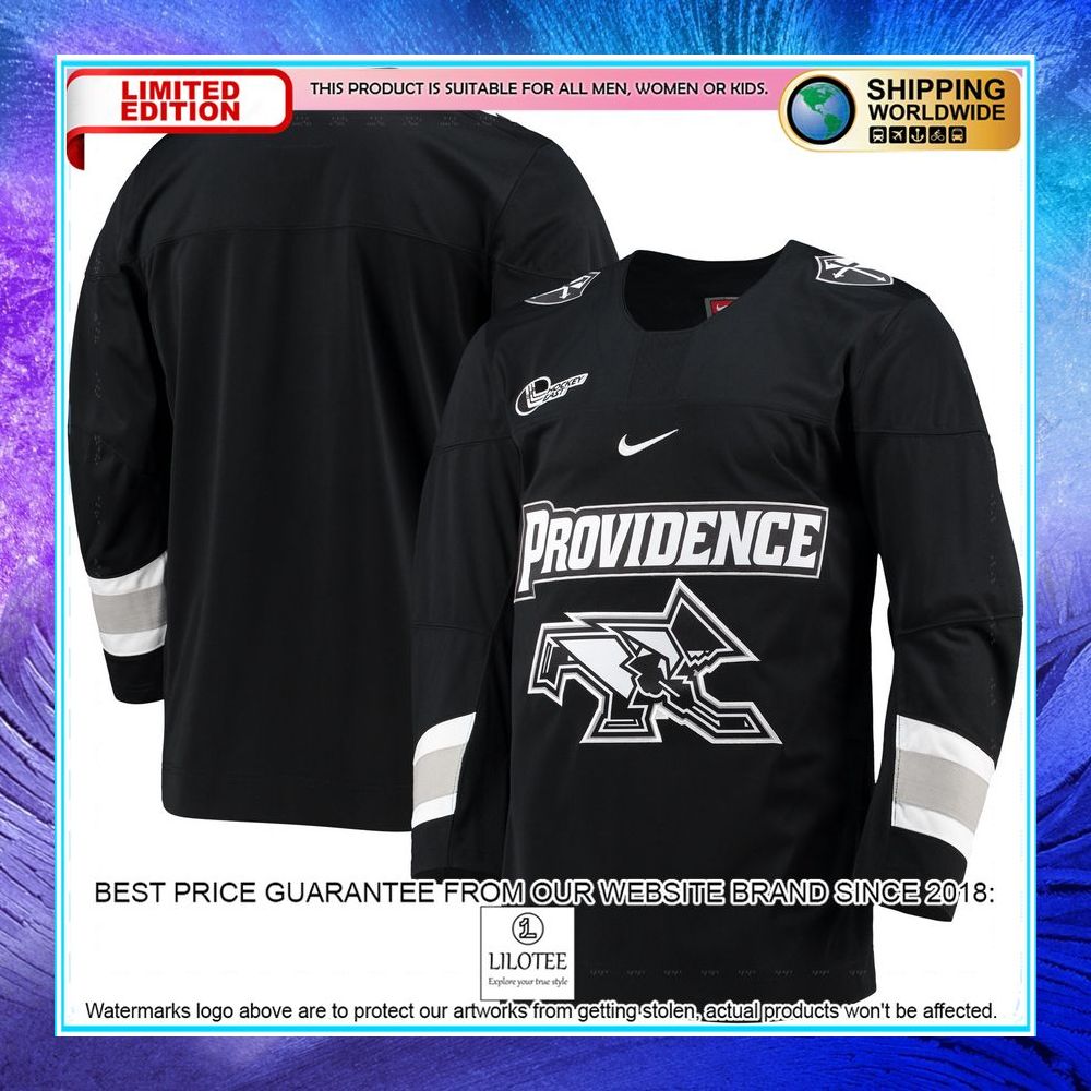 providence friars replica black hockey jersey 1 445