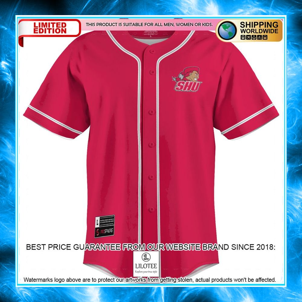 sacred heart pioneers red baseball jersey 2 140