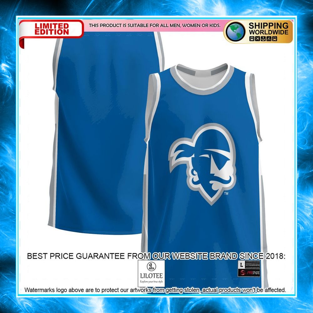 seton hall pirates blue basketball jersey 1 167