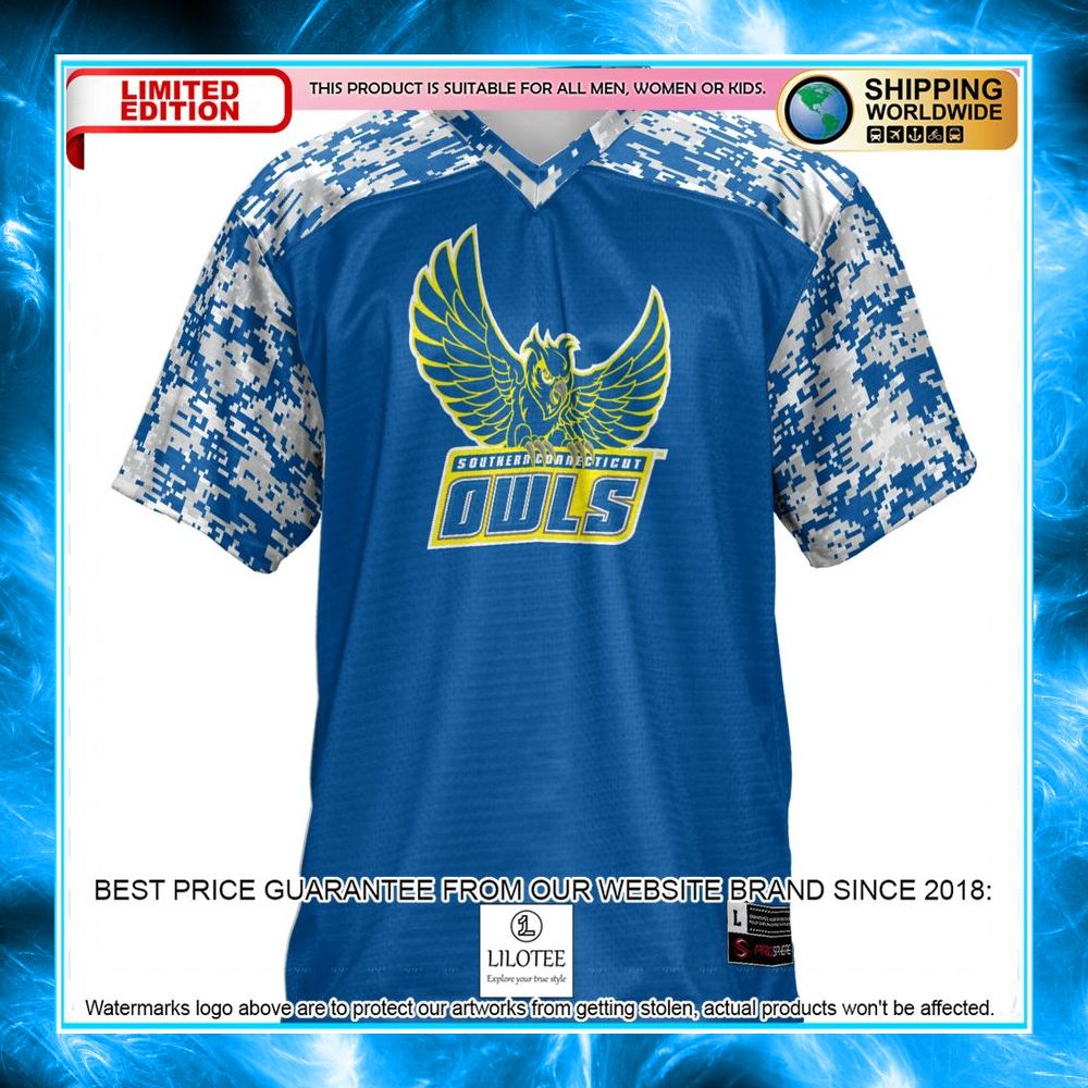 southern connecticut owls blue football jersey 2 296