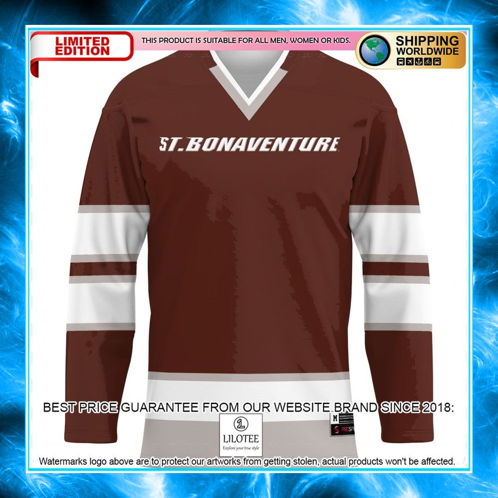 st bonaventure bonnies brown hockey jersey 2 517