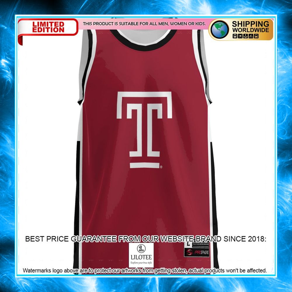 temple owls cherry basketball jersey 2 992