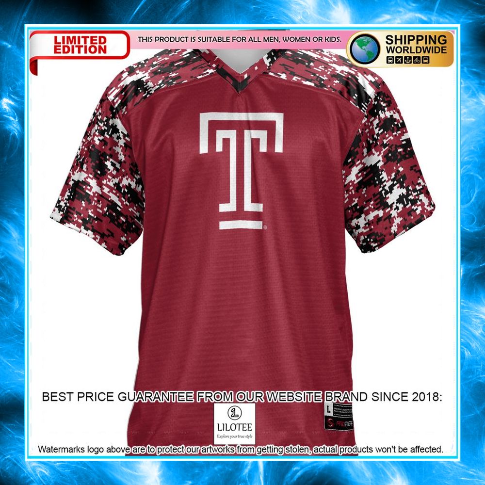 temple owls cherry football jersey 2 807