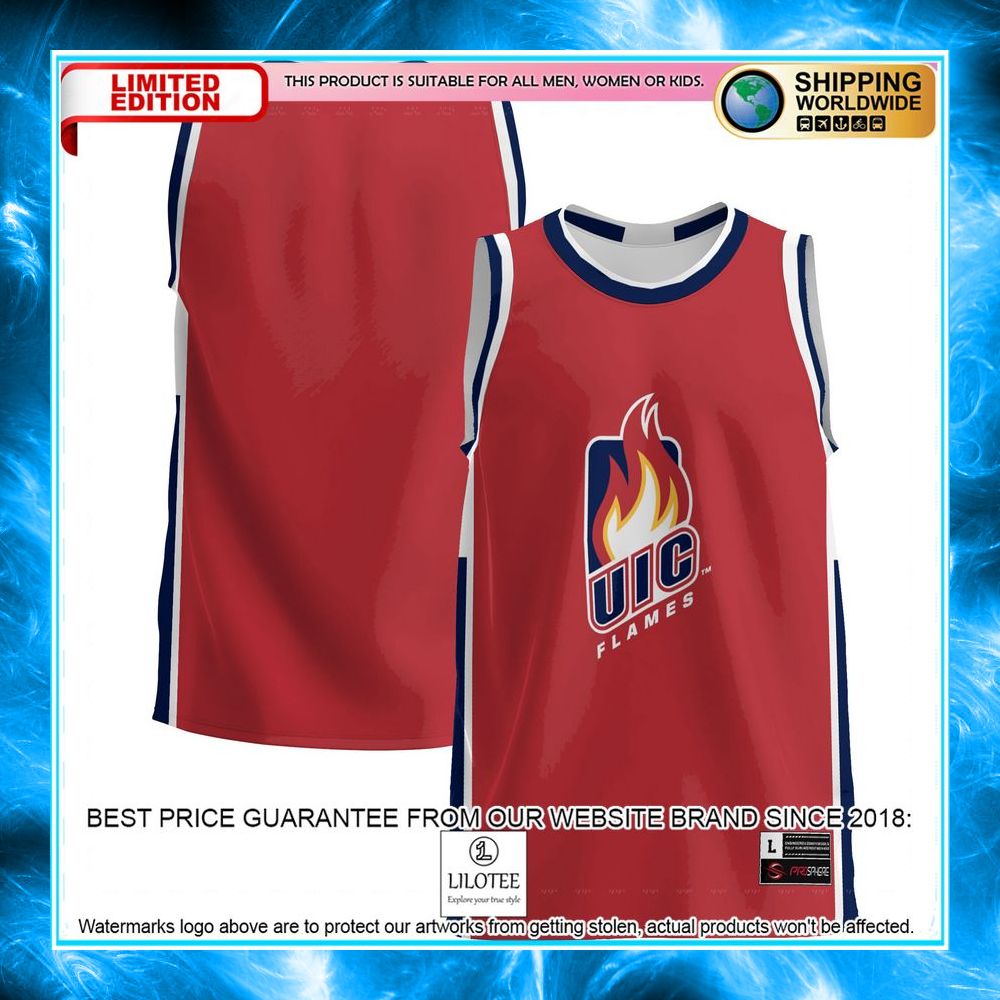 uic flames red basketball jersey 1 138