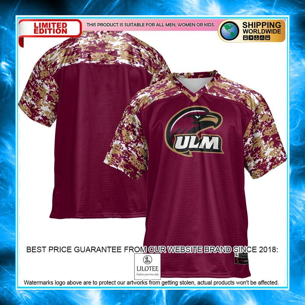 ulm warhawks maroon football jersey 1 391