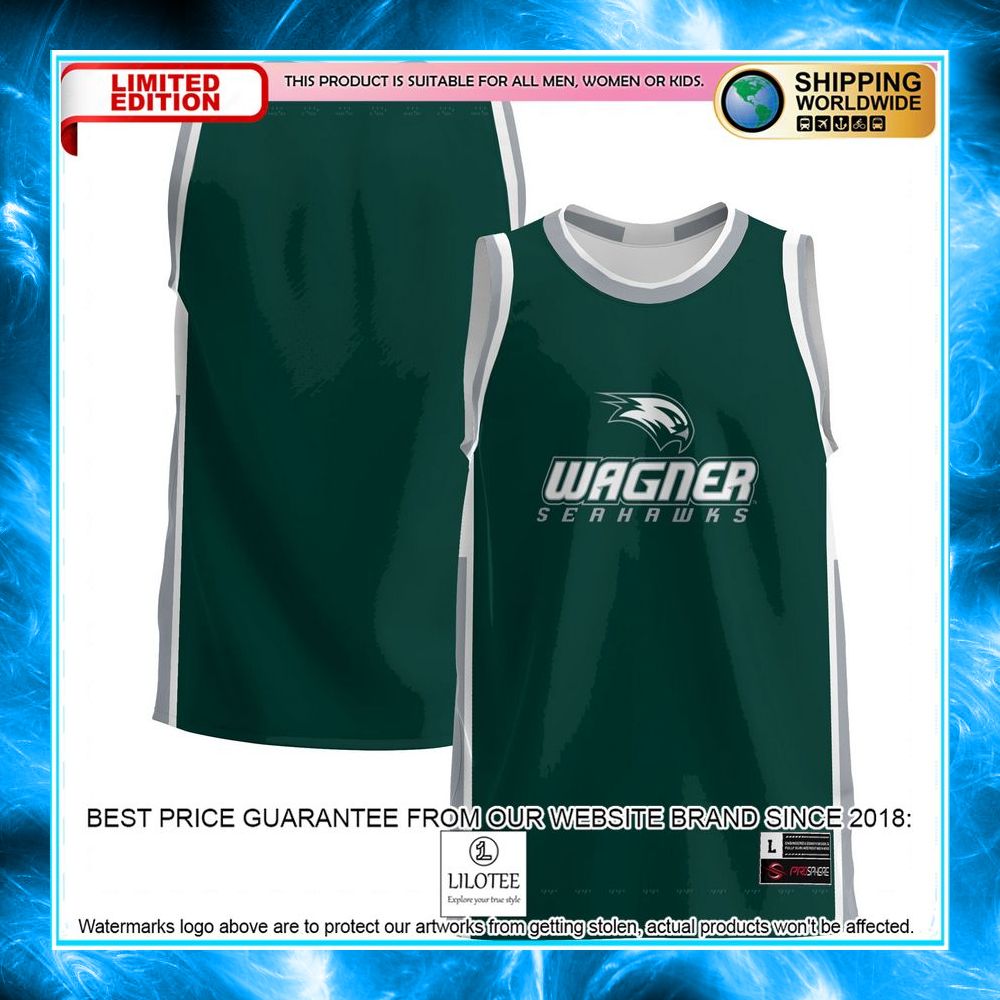 wagner college seahawks green basketball jersey 1 173