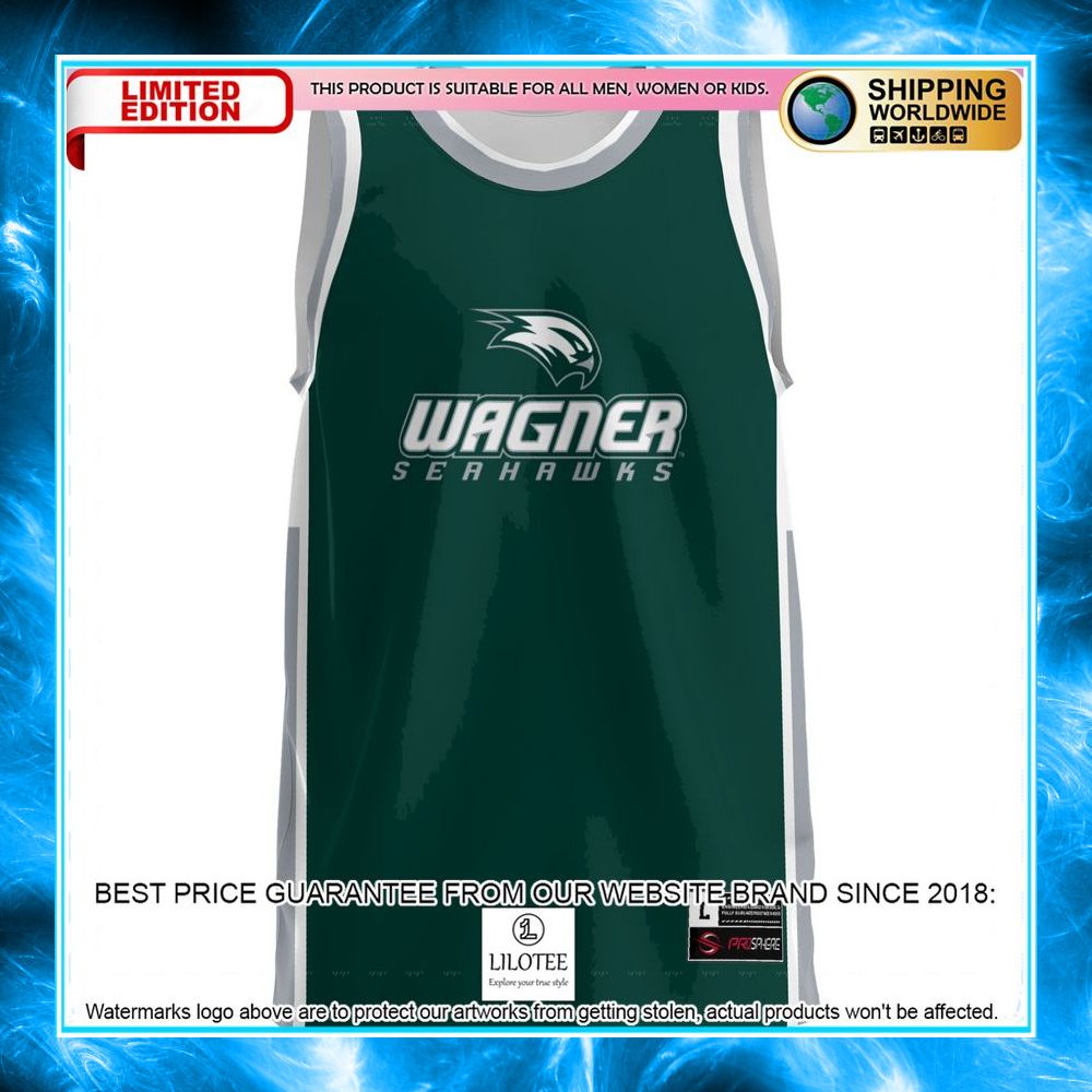 wagner college seahawks green basketball jersey 2 979