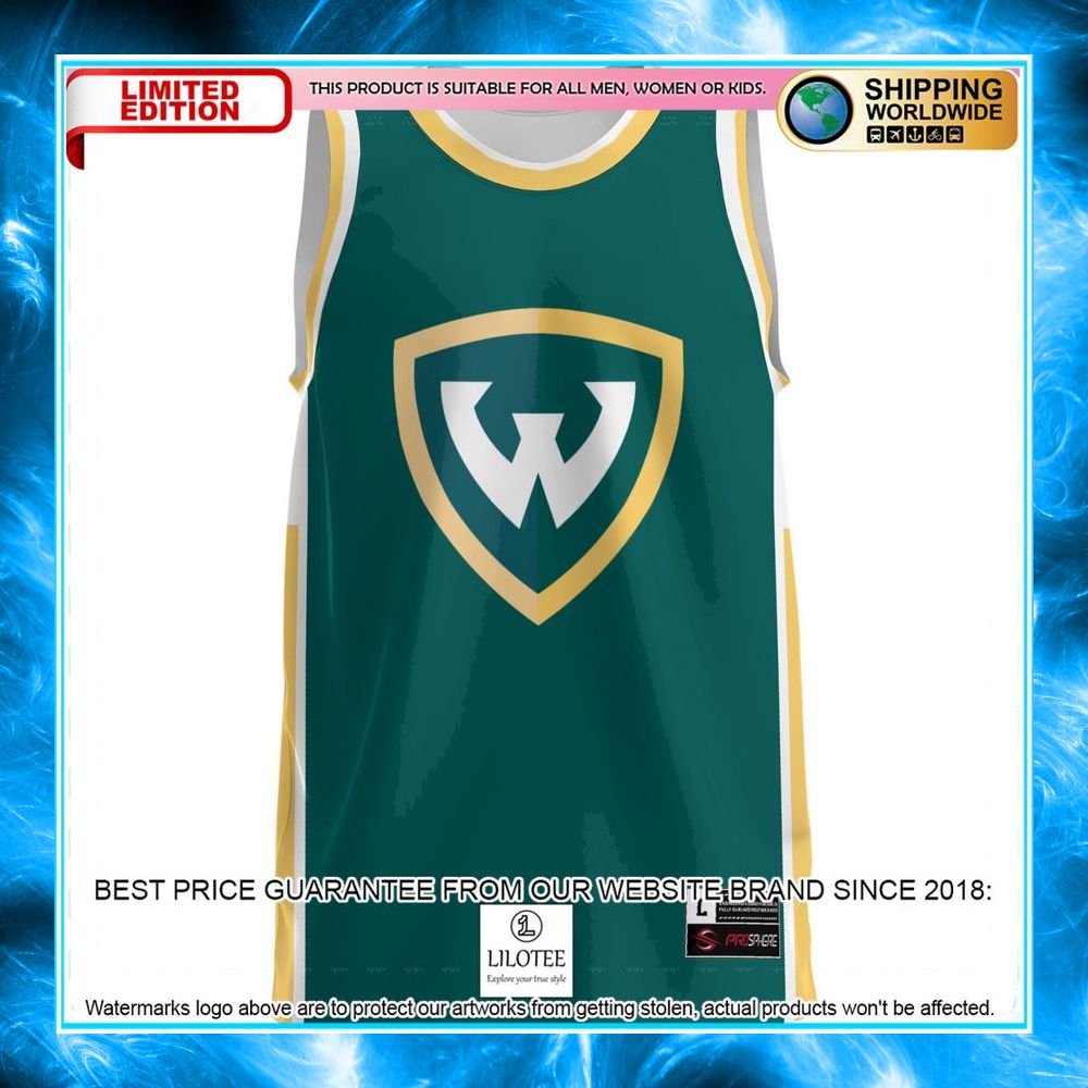 wayne state wildcats green basketball jersey 2 41