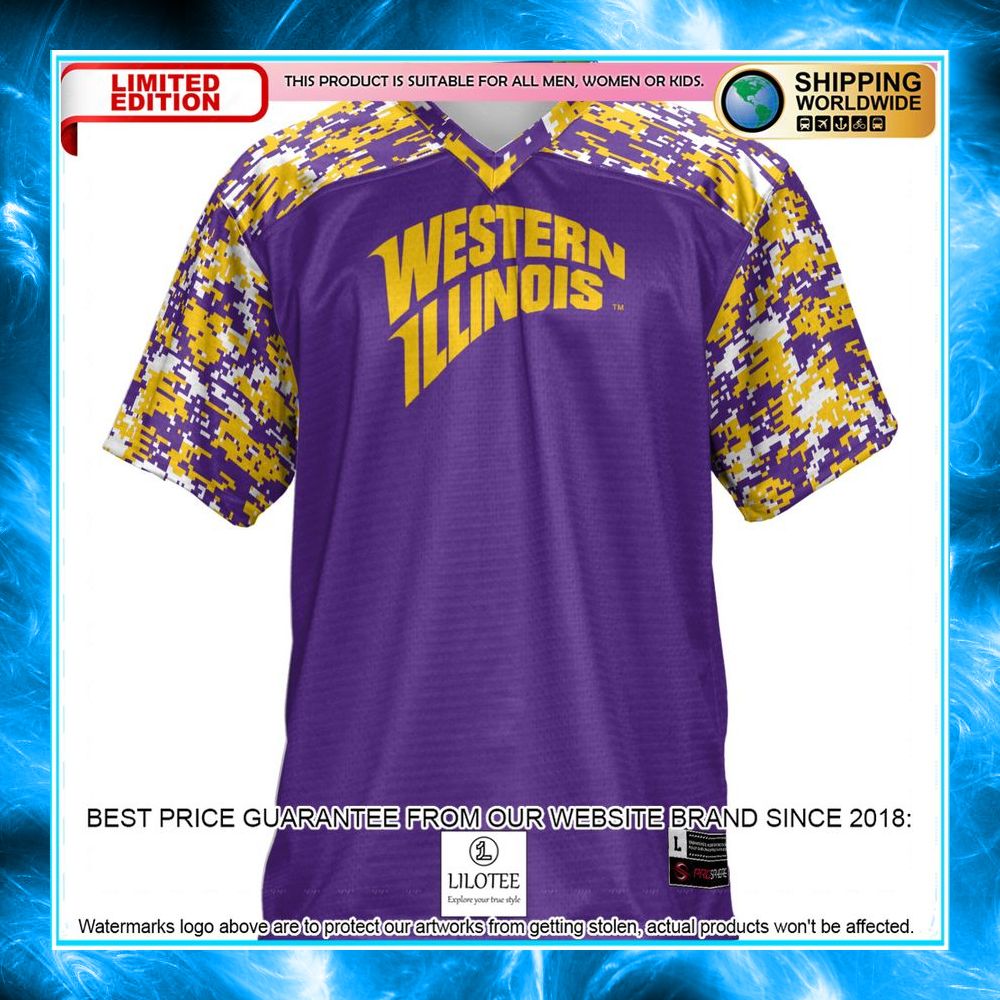 western illinois leathernecks purple football jersey 2 507