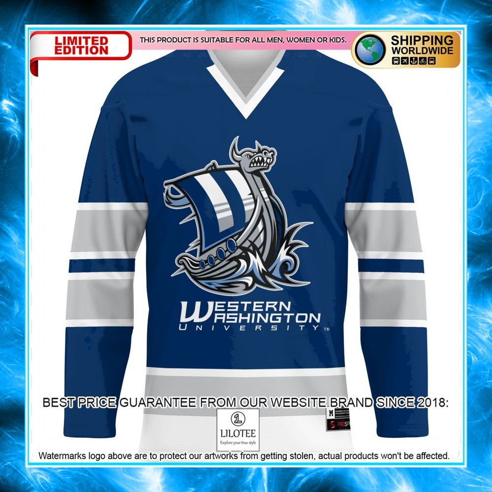 western washington vikings navy hockey jersey 2 931