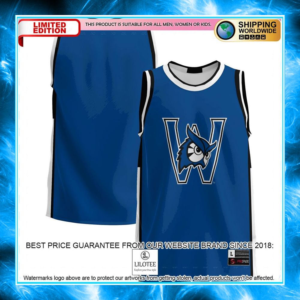 westfield state owls blue basketball jersey 1 988