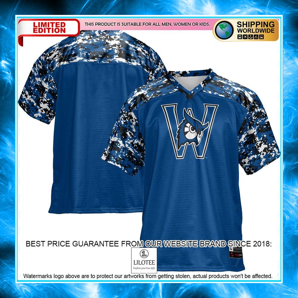 westfield state owls blue football jersey 1 89