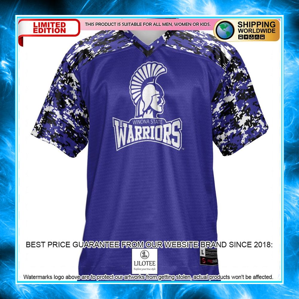 winona state warriors purple football jersey 2 29