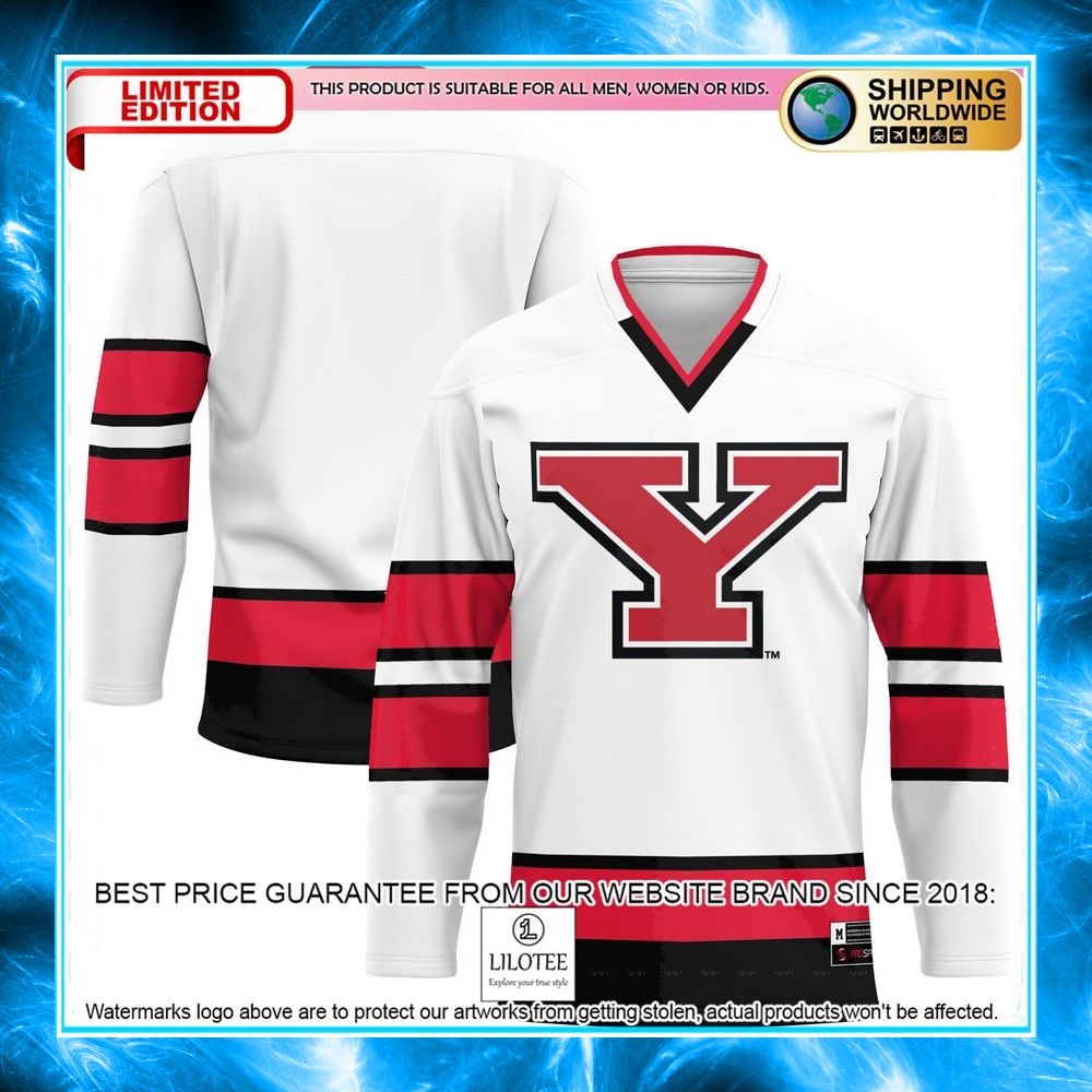 youngstown state penguins white hockey jersey 1 909
