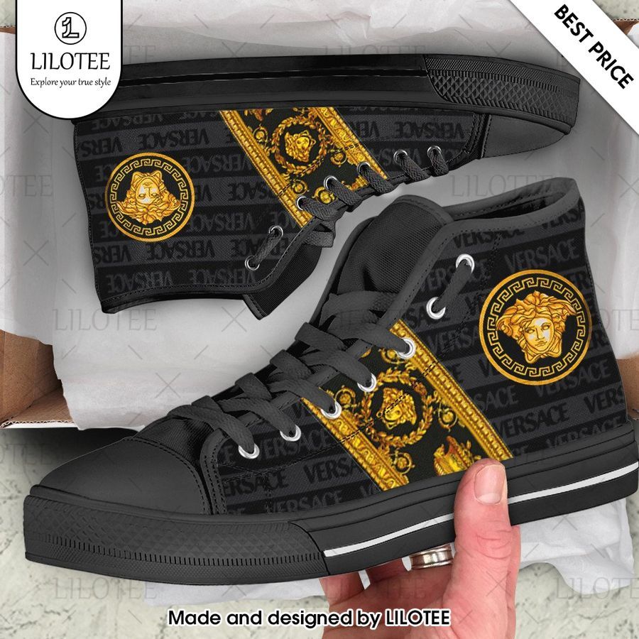 black gold versace high top canvas sneakers 1 71