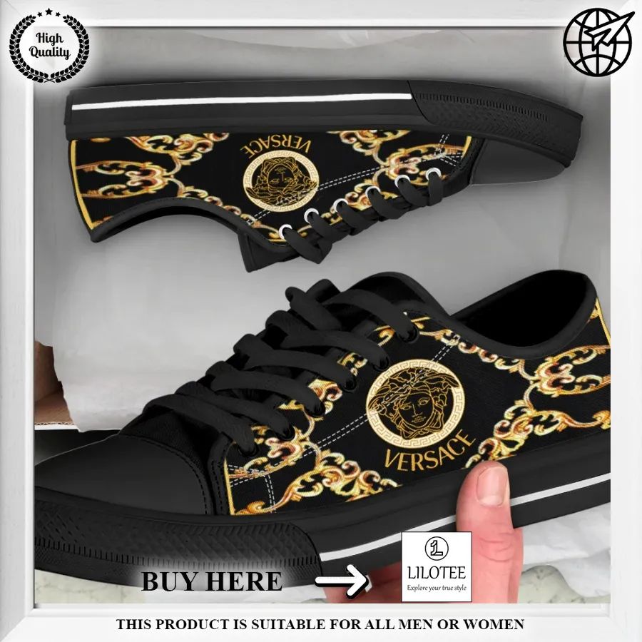 black gold versace low top canvas sneaker shoes 1 746