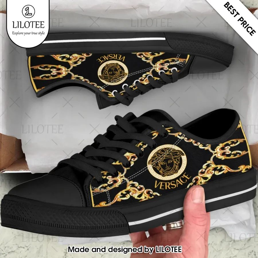 black gold versace low top canvas sneaker shoes 1 864