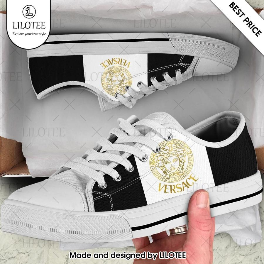 black white versace low top canvas shoes 1 501