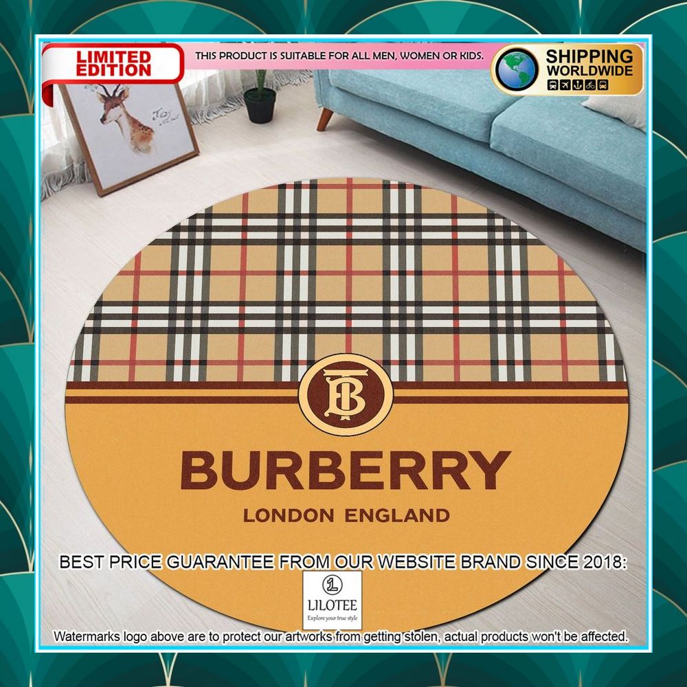 burberry london england round rug 1 247