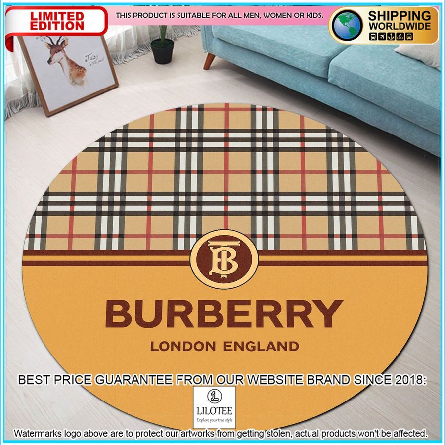 burberry london england round rug 1 773