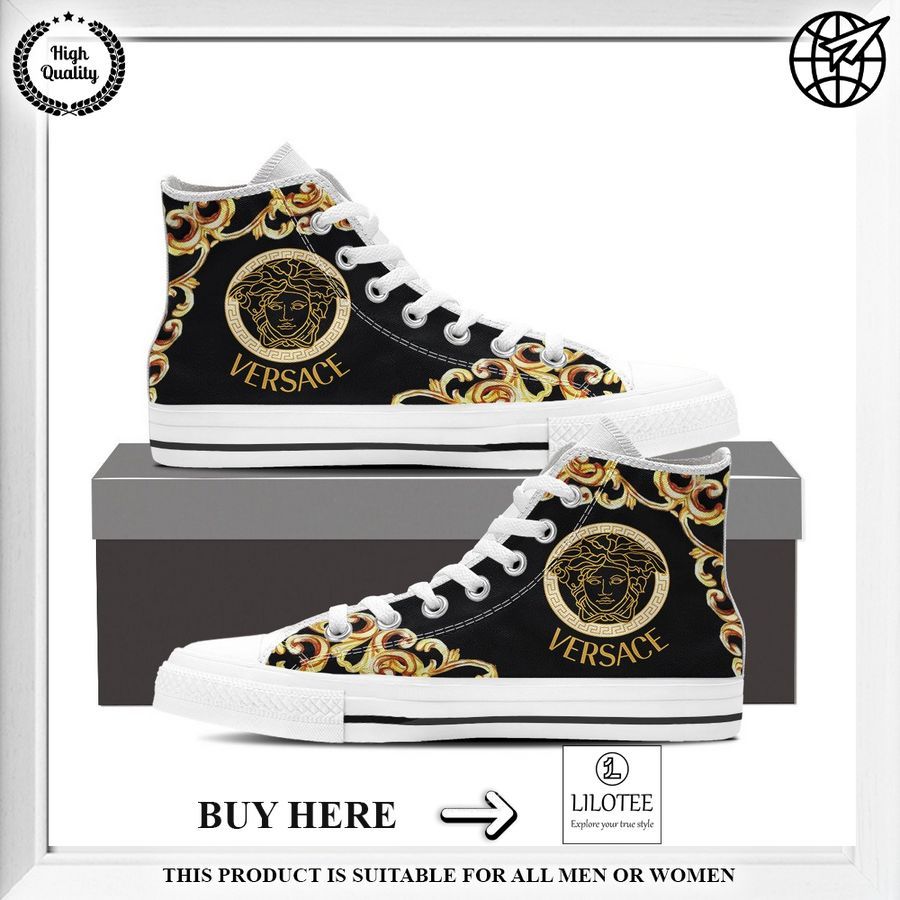 gold versace high top canvas shoes 1 799