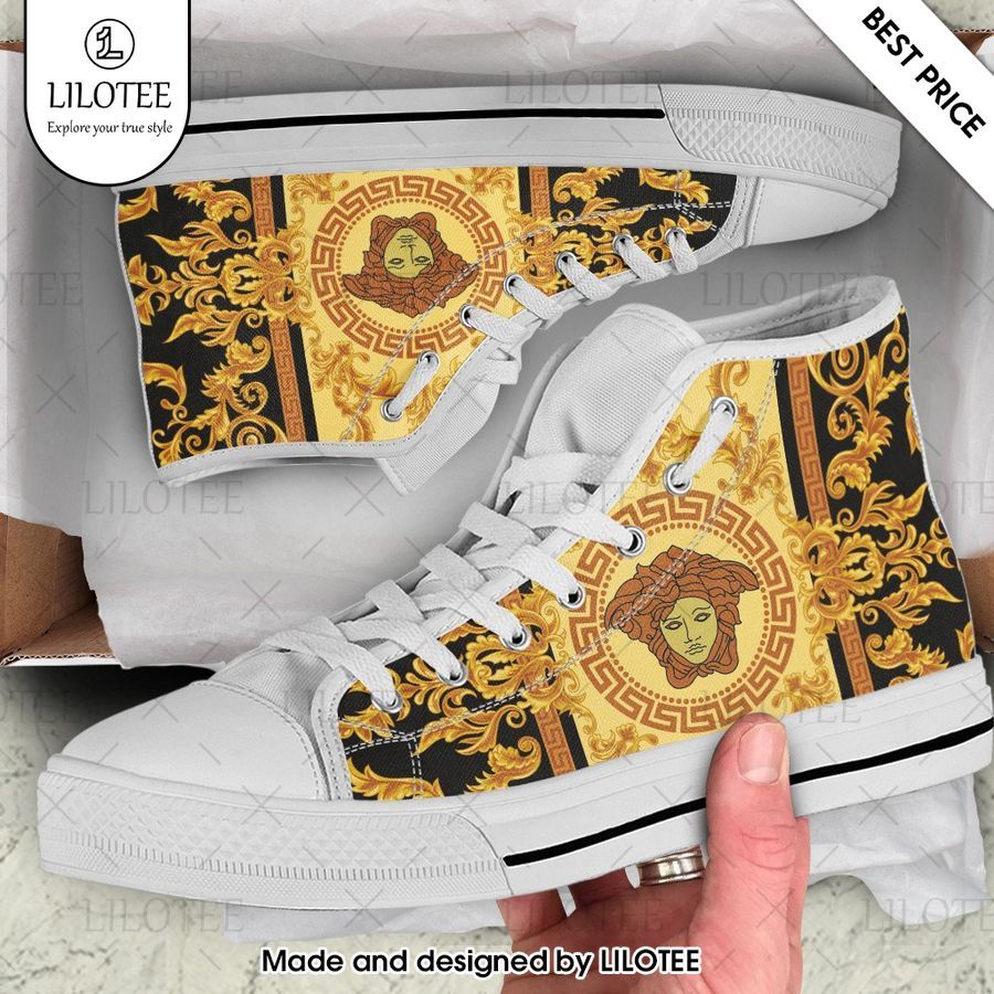 gold versace high top canvas sneakers 1 974