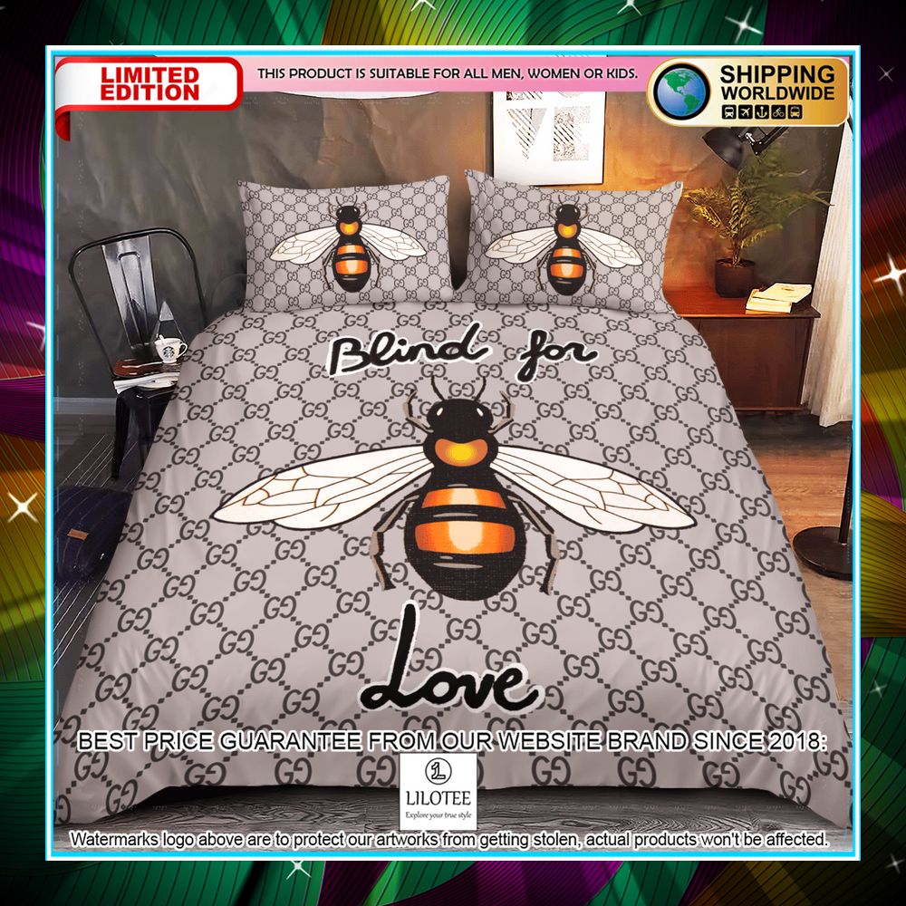 gucci bee blind for love duvet cover bedding set 1 447