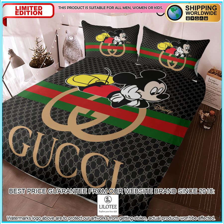 gucci mickey mouse 2 pieces bedding set 1 703