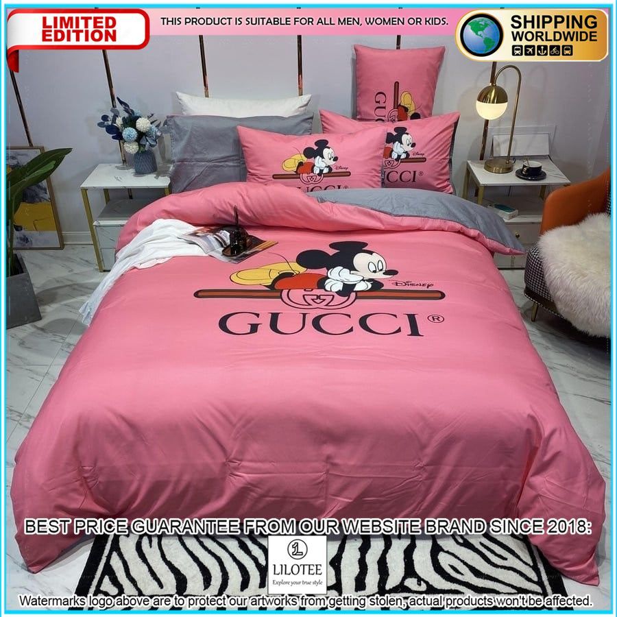 gucci mickey mouse disney bedding set queen 1 681