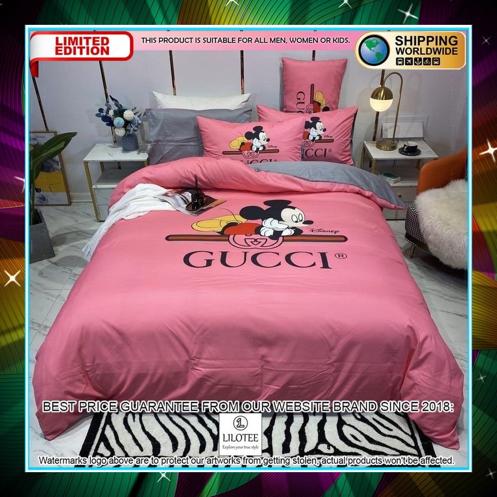 gucci mickey mouse disney bedding set queen 1 867