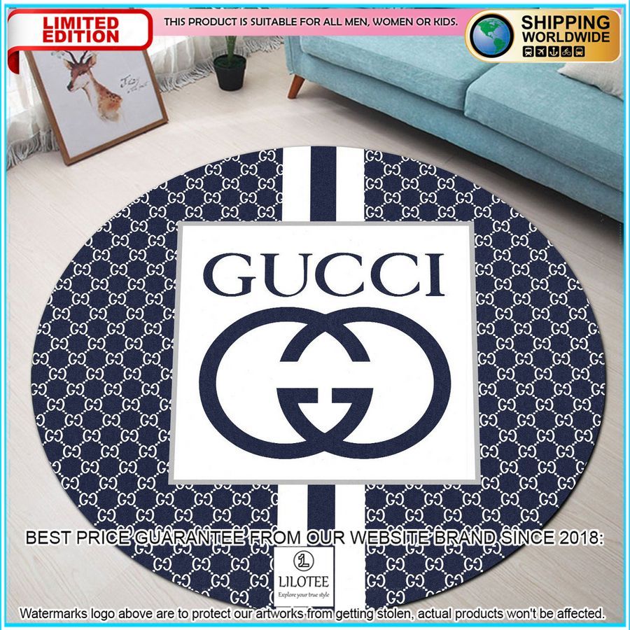 gucci navy round rug 1 363