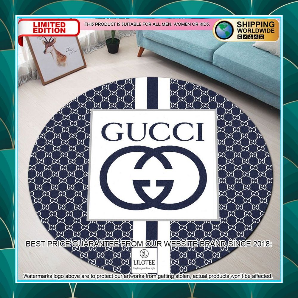 gucci navy round rug 1 812