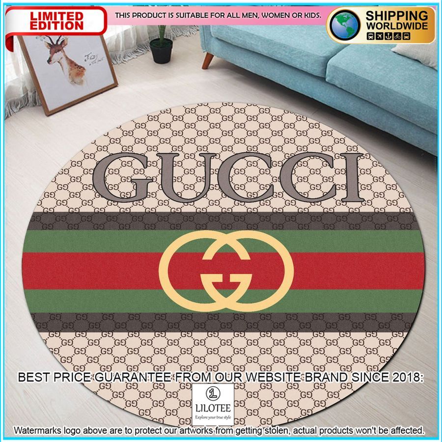 gucci red line round rug 1 172
