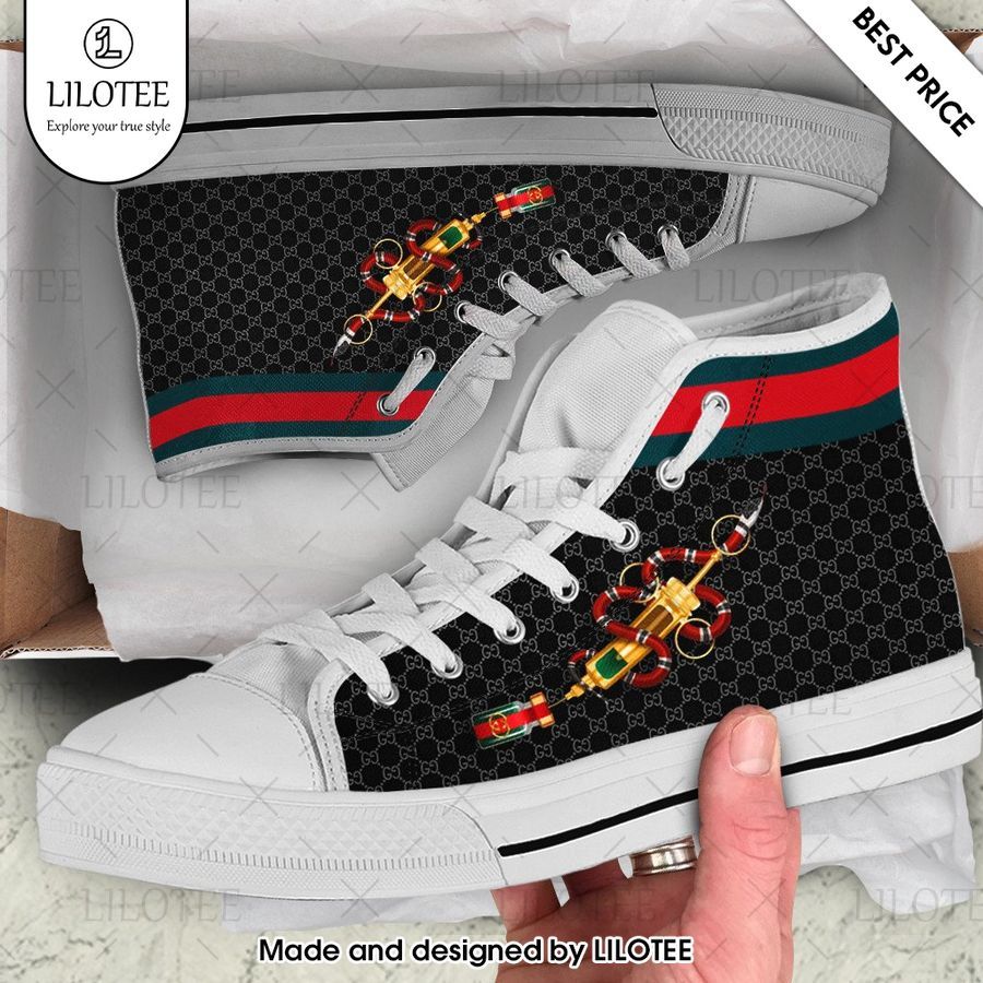 gucci snake high top canvas shoes 1 964