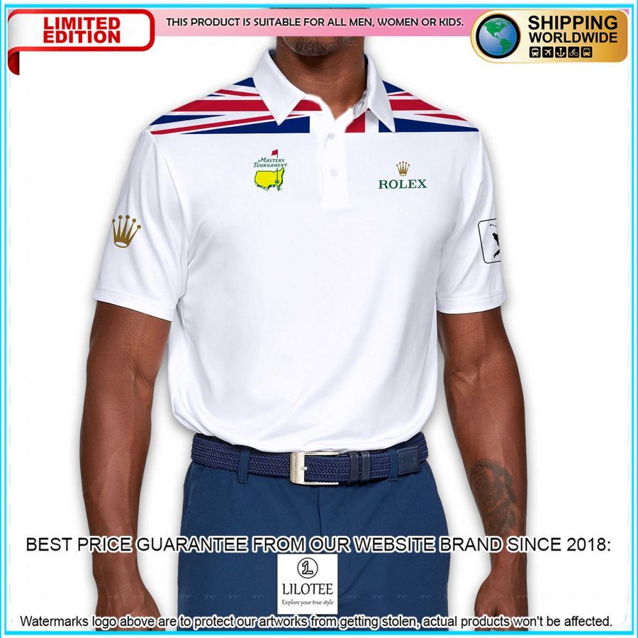masters tournament rolex uk flag polo shirt 1 897